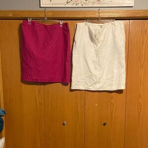 Worthington Fuchsia and Ivory Pencil Skirt Set